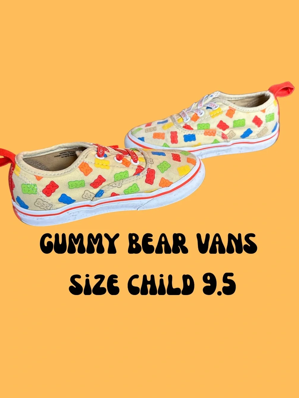 Vans Kids Gummy Bear Canvas Sneakers - Cream with Multicolor Prints